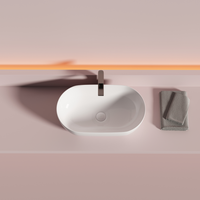 Раковина CERAMICANOVA Twist накладная овальной формы 500x300x140 белый арт-CN12001 — фото 5, Раковины накладные