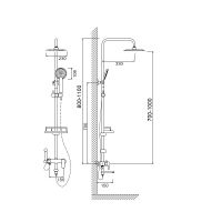 Душевая система Сантаком stOmega 7707, хром — фото 2, Душевые стойки
