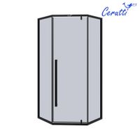 Душевой уголок Ceruttispa 90х90 C3AB профиль Черный стекло тонированное — фото 3, Душевые уголки трапеция
