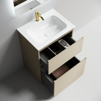 Тумба напольная SANCOS Folk Floor 590х445х850, c двумя ящиками оснащенными доводчиками, Капучино, арт. арт-FL60FCP — фото 2, Тумбы под раковину