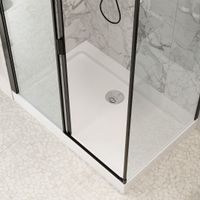 Душевой уголок Ceruttispa 120x80 Marbella 120B-L 7909 профиль Черный стекло прозрачное — фото 9, Прямоугольные душевые уголки