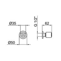 Форсунка гидромассажная Webert AC0320015, хром — фото 2, Душевые форсунки