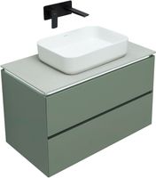 Тумба под раковину Allen Brau Infinity 85 1.21001.CGM подвесная Олива матовая — фото 10, Тумбы под раковину