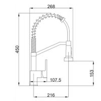 Смеситель для кухни с гибким изливом и режимом душ Haiba , черный арт-HB73826-7 — фото 2, Смесители для кухни