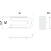 Полотенцесушитель водяной Terminus Фокстрот (1") БШ 320х70 арт-4620768881534 — фото 2, Водяные полотенцесушители
