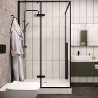 Душевой уголок Ceruttispa 120х90 C1A профиль Черный глянцевый стекло прозрачное — фото 8, Душевые уголки трапеция