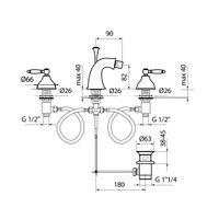 Товар: Смеситель для биде Webert Dorian , золото арт-DO710202010 - фото 2 Смеситель для биде Webert Dorian , золото арт-DO710202010 — фото 2, Смесители для биде