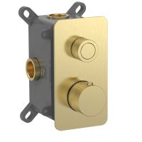 Смеситель с термостатом встраиваемый на 1 потребителя комплект с монтажной частью арт-AQM8810BG — фото 1, Смесители для душа с термостатом