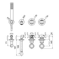 Смеситель для ванны Webert Opera , бронза арт-OA860312065 — фото 2, Смеситель для ванны