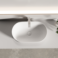 Раковина CERAMICANOVA Twist накладная овальной формы 500x300x140 белый матовый арт-CN12001MW — фото 6, Раковины накладные