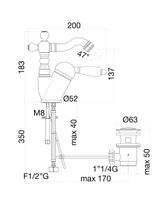 Смеситель для биде Fiore IMPERIAL BLACK , хром арт-89CR5314 — фото 2, Смесители для биде