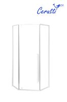 Душевой уголок Ceruttispa 90x90 C3AW профиль Белый стекло прозрачное — фото 7, Душевые уголки трапеция