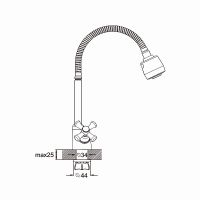 Смеситель для кухни с гибким изливом и режимом &quot;душ&quot; G.Lauf QTZ4-E856, хром — фото 2, Смесители для кухни