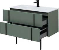 Тумба под раковину Allen Brau Reality 100 1.32007.CGM подвесная Олива матовая — фото 8, Тумбы под раковину