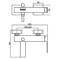 Смеситель для ванны Webert Pegaso арт-PE850102015 — фото 2, Смеситель для ванны