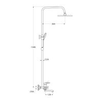 Товар: Душевая система G.Lauf GOB16-A134, хром - фото 2 Душевая система G.Lauf GOB16-A134, хром — фото 2, Душевые стойки