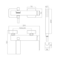 Смеситель для ванны Webert Pegaso , золото матовое арт-PE850101794 — фото 2, Смеситель для ванны