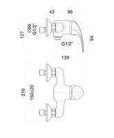 Смеситель для душа Fiore MAX , хром арт-32CR1230 — фото 2, Смеситель для душа