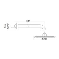 Верхний душ ультратонкий с кронштейном Fiore , хром арт-30CR8650 — фото 2, Верхние души
