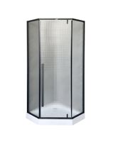 Душевой уголок Ceruttispa 90x90 C3ABD профиль Черный стекло рифленое — фото 15, Душевые уголки трапеция