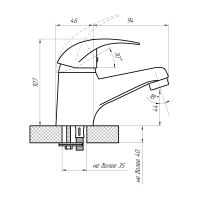Смеситель для раковины Сантаком stOMEGA 3302-6, хром — фото 2, Смесители для раковины