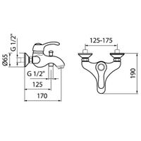 Смеситель для ванны Webert Aurora арт-AU850102015 — фото 2, Смеситель для ванны