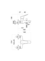 Смеситель для ванны Fiore KYRO , хром арт-86CR8152 — фото 2, Смеситель для ванны