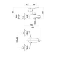 Смеситель для ванны Fiore KEVON BLACK MATT , черный арт-81NN1510 — фото 2, Смеситель для ванны