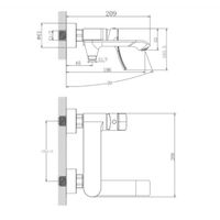 Смеситель для ванны Haiba , хром арт-HB60553 — фото 2, Смеситель для ванны