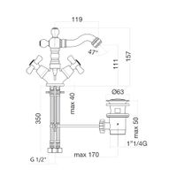 Смеситель для биде Webert Armony , бронза арт-AM710402065 — фото 2, Смесители для биде
