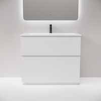 Тумба напольная SANCOS Folk Floor 995х445х850, c двумя ящиками оснащенными доводчиками, Bianco, арт.FL100FW — фото 1, Тумбы под раковину