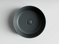 Умывальник чаша накладная круглая (цвет Темный Антрацит Матовый) Element 390x390x120мм — фото 8, Раковины накладные