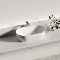 Раковина CERAMICANOVA Twist накладная овальной формы 500x300x140 белый матовый арт-CN12001MW — фото 3, Раковины накладные