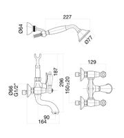 Смеситель для ванны Fiore COLONIALE SKY (SWAROVSKI®) , бронза арт-03ZZ0601 — фото 2, Смеситель для ванны