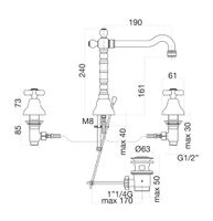 Смеситель для раковины Fiore MARGOT , бронза арт-26ZZ0637 — фото 2, Смесители для раковины