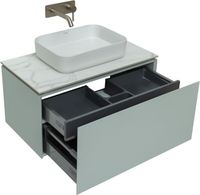 Тумба под раковину Allen Brau Infinity 85 1.21002.PWM подвесная Папирус матовый — фото 11, Тумбы под раковину