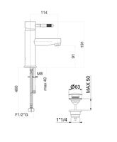Смеситель для раковины Fiore XENON , черный арт-44NN5271 — фото 2, Смесители для раковины