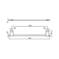 Полотенцедержатель 45 см Webert Aria , хром арт-AI500501015 — фото 2, Полотенцедержатели