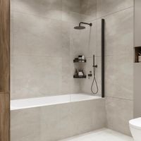 Шторка на ванну распашная Terminus Ното 150х70, черный 2CW150х70B — фото 4, Шторы для ванной