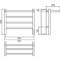 Полотенцесушитель электрический с полкой Terminus Аврора П4 50х45 4670078556776 — фото 2, Электрические полотенцесушители