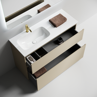 Тумба напольная SANCOS Folk Floor левая 1190х445х850, c двумя ящиками оснащенными доводчиками, Капучино, арт. арт-FL120FLCP — фото 2, Тумбы под раковину