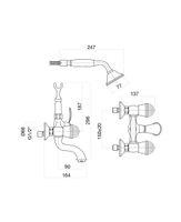Смеситель для ванны Fiore XT SKY (SWAROVSKI®) , золото арт-17OO0600 — фото 2, Смеситель для ванны