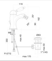 Смеситель для биде Fiore Imperiale , бронза арт-83ZZ5321 — фото 2, Смесители для биде