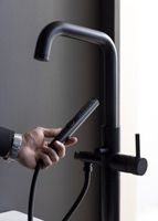 Смеситель для ванны Allen Brau Priority 5.31008-31 Черный матовый — фото 28, Смесители напольные