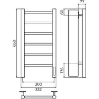 Полотенцесушитель электрический Terminus Аврора П6 30х65 4670078541826 — фото 2, Электрические полотенцесушители