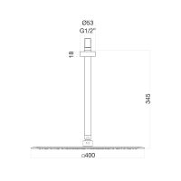 Верхний душ ультратонкий с кронштейном Fiore , хром арт-30CR8662 — фото 2, Верхние души