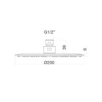 Верхний душ Webert , никель арт-AC1024345BRASS — фото 2, Верхние души