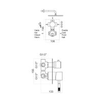 Смеситель для душа встраиваемый Webert Rimini , хром арт-RI880601015 — фото 2, Смеситель для душа