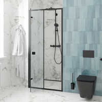 Душевая дверь Ceruttispa Bella 100 D101B профиль Черный стекло прозрачное — фото 6, Складные душевые двери