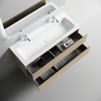 Тумба подвесная SANCOS Folk 1190х445х500, c двумя ящиками оснащенными доводчиками, Капучино, арт. арт-FL120CP — фото 8, Тумбы под раковину